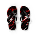 Red Lightning Flip Flops — Bold Storm-Pattern Beach Sandals
