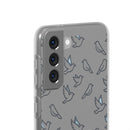 Dove Pattern Flexi Phone Case — Minimal White Bird Protective Case