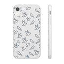 Dove Pattern Flexi Phone Case — Minimal White Bird Protective Case