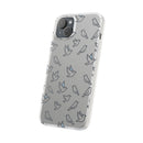 Dove Pattern Flexi Phone Case — Minimal White Bird Protective Case
