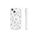 Dove Pattern Flexi Phone Case — Minimal White Bird Protective Case