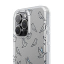 Dove Pattern Flexi Phone Case — Minimal White Bird Protective Case