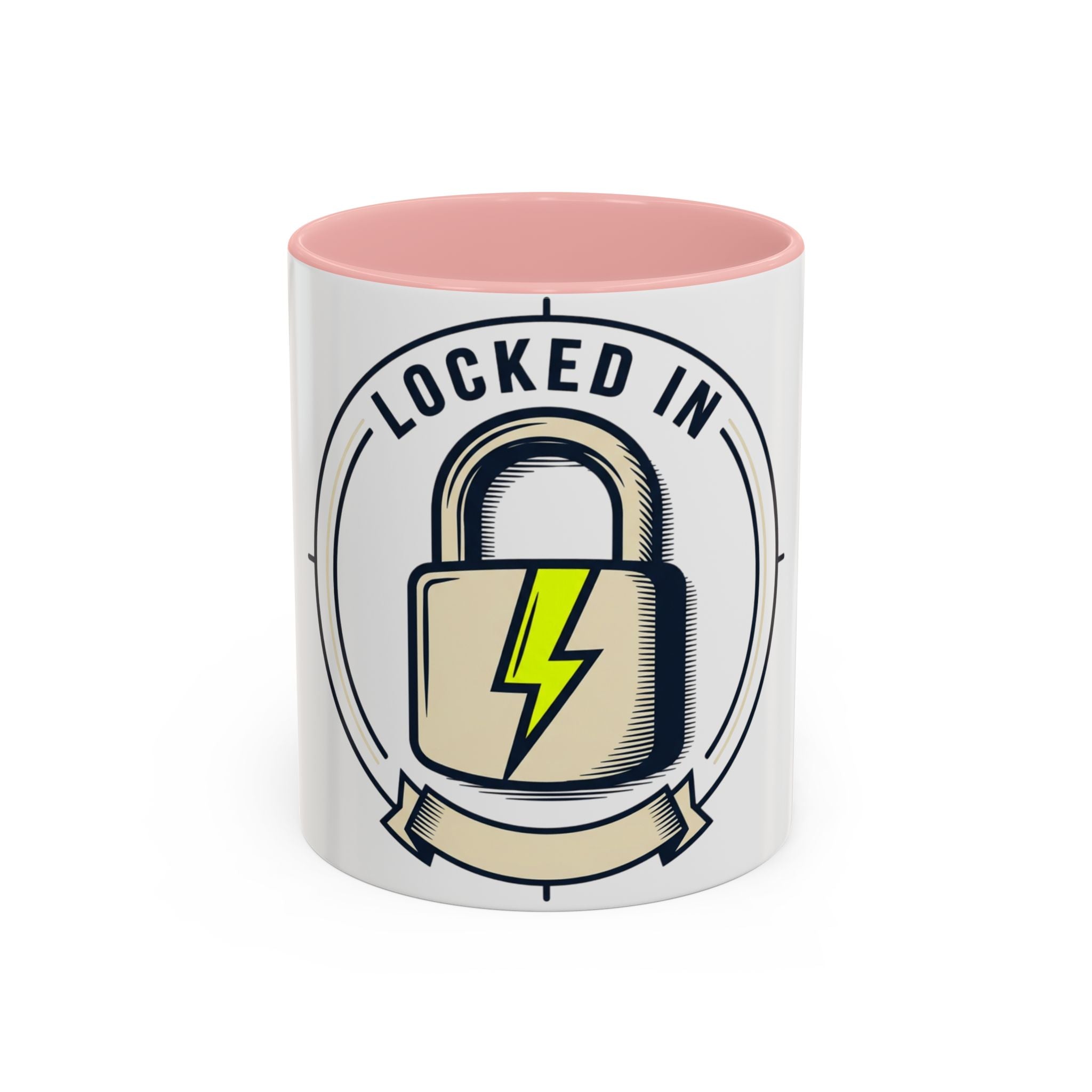 Locked In Accent Coffee Mug — 'Locked In' Motivational Coffee Cup (11/15oz)