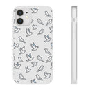 Dove Pattern Flexi Phone Case — Minimal White Bird Protective Case