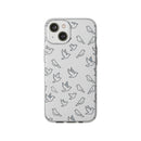 Dove Pattern Flexi Phone Case — Minimal White Bird Protective Case