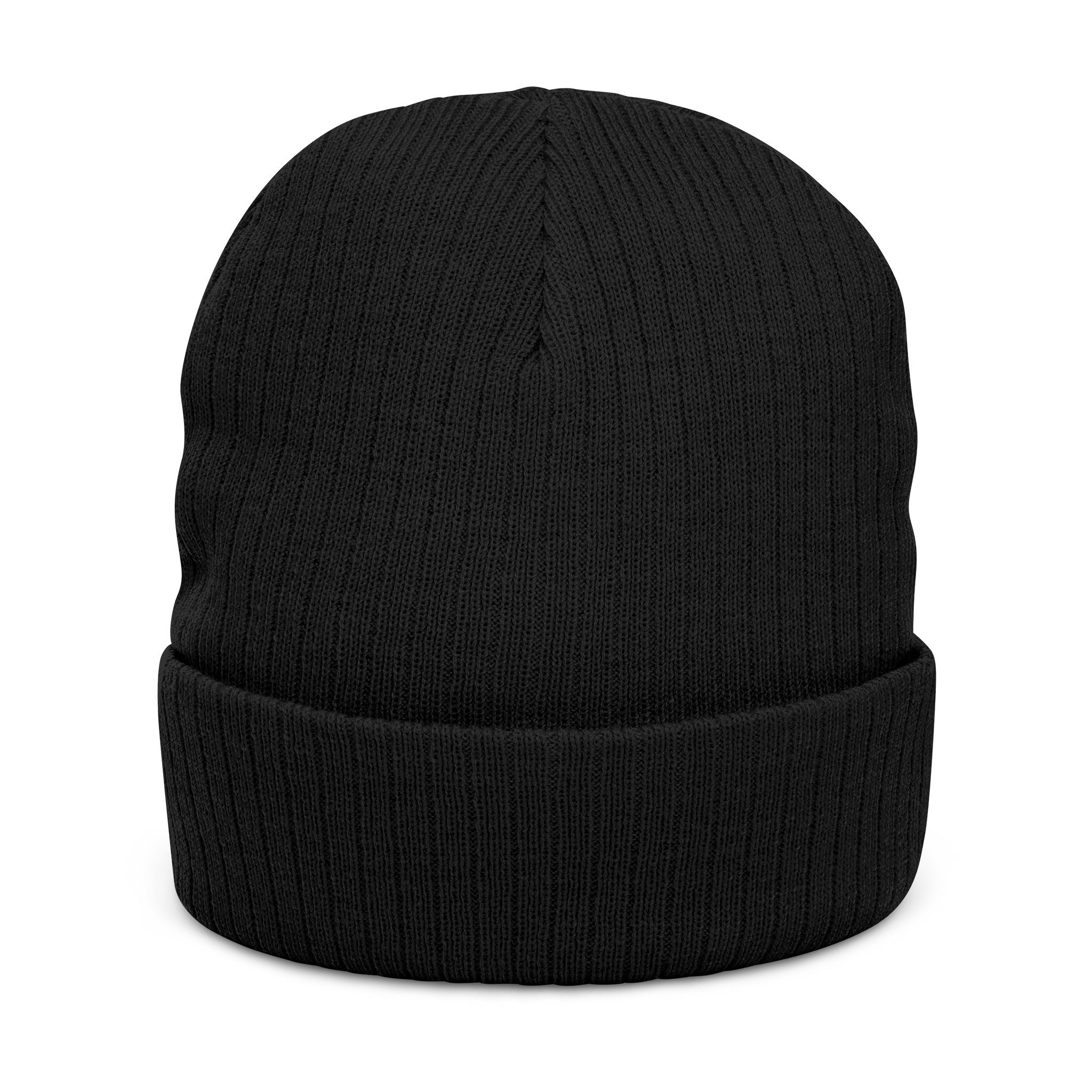 Embroidered Ribbed Beanie with 'Locked In' Logo – Warm Winter Knit Cap