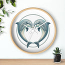Dolphin Heart Wall Clock — Nautical Coastal Decor for Beach Lovers