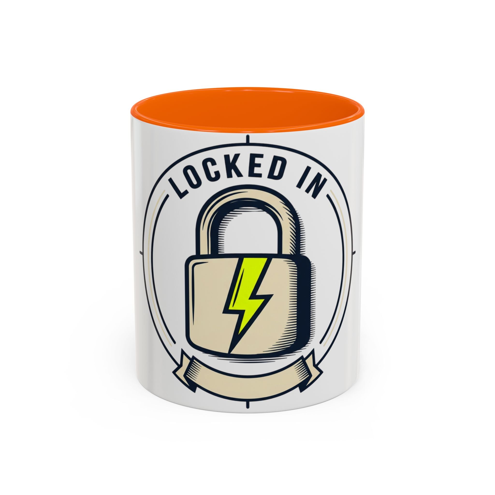 Locked In Accent Coffee Mug — 'Locked In' Motivational Coffee Cup (11/15oz)