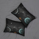 Space Galaxy Lumbar Pillow — Planetary Night Sky Decorative Throw Pillow