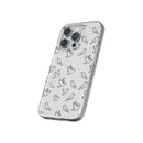 Dove Pattern Flexi Phone Case — Minimal White Bird Protective Case