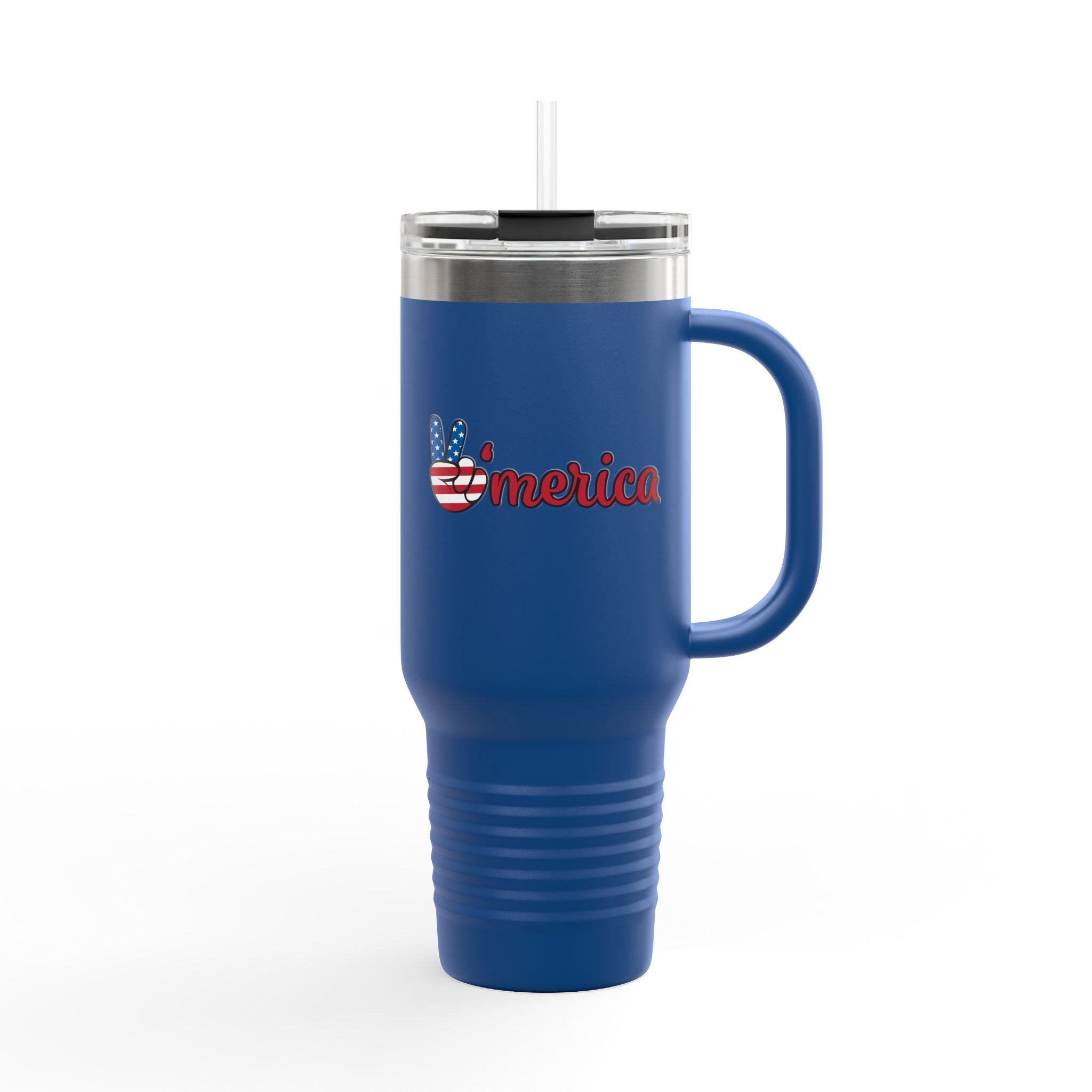 'Merica Flag Peace Sign 40oz Insulated Travel Mug