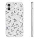 Dove Pattern Flexi Phone Case — Minimal White Bird Protective Case