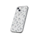 Dove Pattern Flexi Phone Case — Minimal White Bird Protective Case