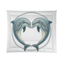 Dolphin Heart Comforter - Nautical Sea Life Bedding