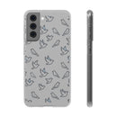 Dove Pattern Flexi Phone Case — Minimal White Bird Protective Case