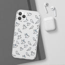 Dove Pattern Flexi Phone Case — Minimal White Bird Protective Case