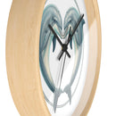Dolphin Heart Wall Clock — Nautical Coastal Decor for Beach Lovers