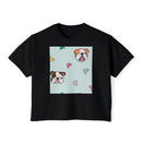 Cute Bulldog Hearts Boxy Tee