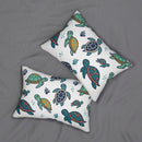 Sea Turtle Pattern Lumbar Pillow — Cute Coastal Decorative Throw