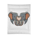 Elephant Heart Comforter - Cute Elephant Love Bedding for Kids & Animal Lovers