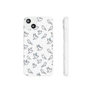 Dove Pattern Flexi Phone Case — Minimal White Bird Protective Case