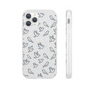Dove Pattern Flexi Phone Case — Minimal White Bird Protective Case