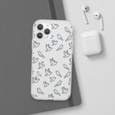 Dove Pattern Flexi Phone Case — Minimal White Bird Protective Case