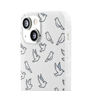 Dove Pattern Flexi Phone Case — Minimal White Bird Protective Case
