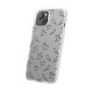 Dove Pattern Flexi Phone Case — Minimal White Bird Protective Case