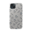 Dove Pattern Flexi Phone Case — Minimal White Bird Protective Case