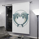 Dolphin Heart Window Curtain – Nautical Coastal Drapery Panel