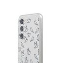 Dove Pattern Flexi Phone Case — Minimal White Bird Protective Case