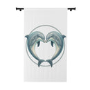 Dolphin Heart Window Curtain – Nautical Coastal Drapery Panel