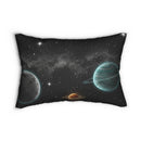 Space Galaxy Lumbar Pillow — Planetary Night Sky Decorative Throw Pillow