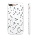 Dove Pattern Flexi Phone Case — Minimal White Bird Protective Case