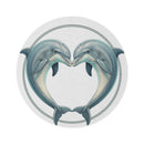 Dolphin Heart Round Rug — Nautical Coastal Accent Mat