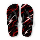 Red Lightning Flip Flops — Bold Storm-Pattern Beach Sandals