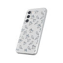 Dove Pattern Flexi Phone Case — Minimal White Bird Protective Case