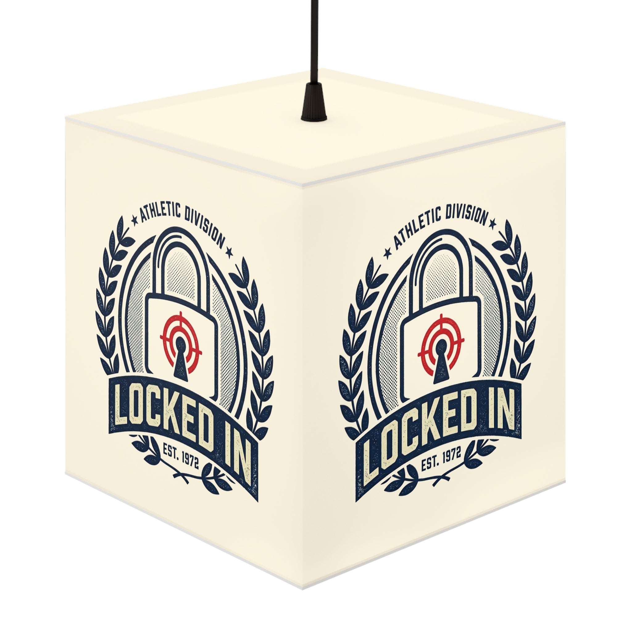 Light Cube Lamp — "Locked In" Athletic Badge Ambient Night Light