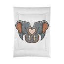 Elephant Heart Comforter - Cute Elephant Love Bedding for Kids & Animal Lovers