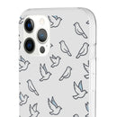 Dove Pattern Flexi Phone Case — Minimal White Bird Protective Case