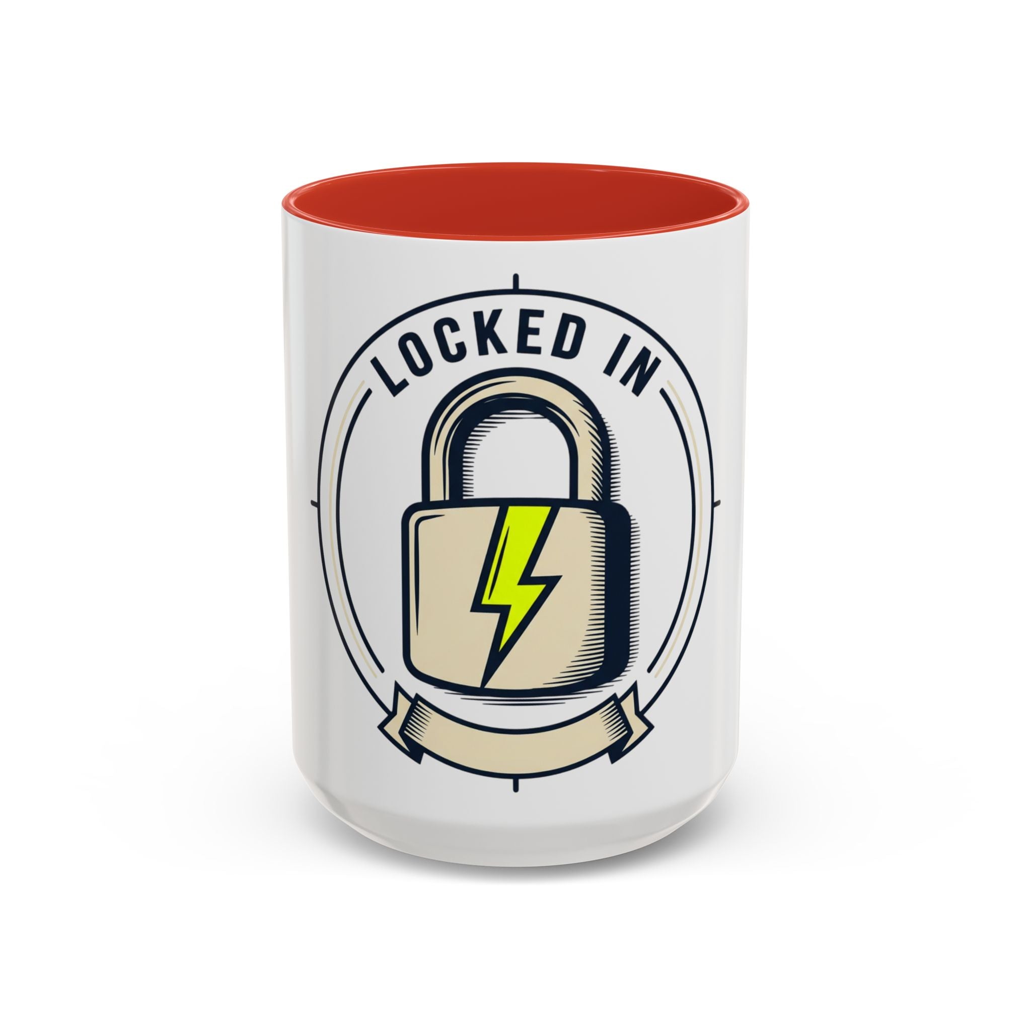 Locked In Accent Coffee Mug — 'Locked In' Motivational Coffee Cup (11/15oz)