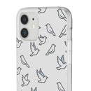 Dove Pattern Flexi Phone Case — Minimal White Bird Protective Case