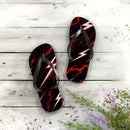 Red Lightning Bolt Flip Flops — Black & Red Storm Beach Sandals