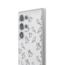Dove Pattern Flexi Phone Case — Minimal White Bird Protective Case