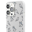 Dove Pattern Flexi Phone Case — Minimal White Bird Protective Case