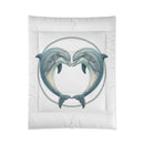 Dolphin Heart Comforter - Nautical Sea Life Bedding