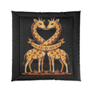 Giraffe Heart Comforter – Cute Matching Giraffes Kids Bedding