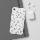 Dove Pattern Flexi Phone Case — Minimal White Bird Protective Case