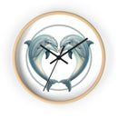 Dolphin Heart Wall Clock — Nautical Coastal Decor for Beach Lovers